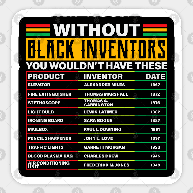Black Inventors Sticker by UrbanLifeApparel